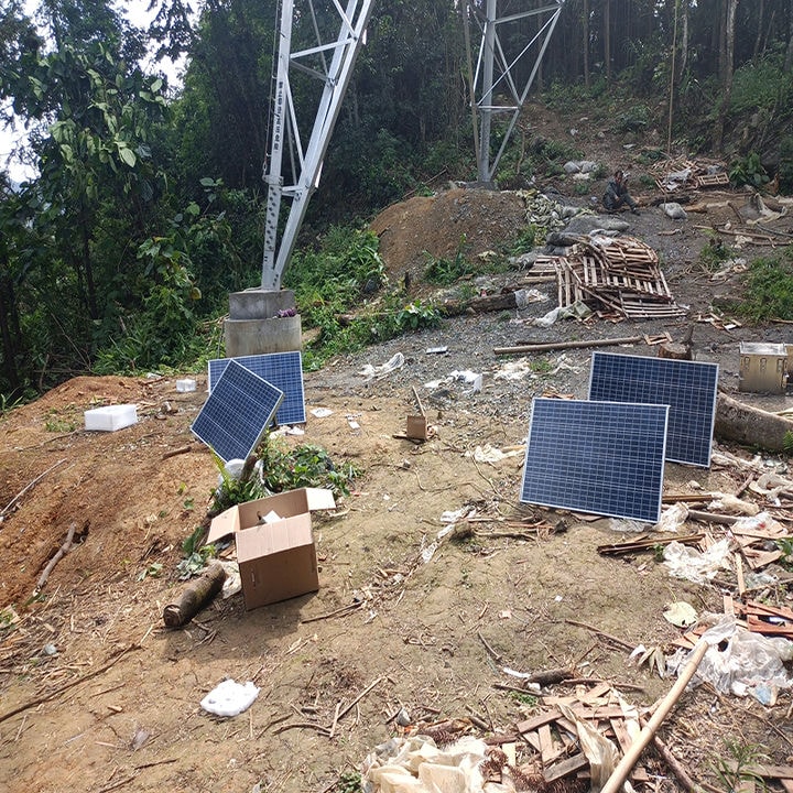 2023.06.13 输电线路太阳能板山火云台装置 安装案例
